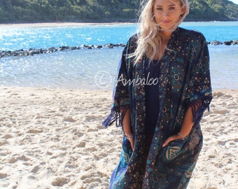 Mandala Kimono, beach wear, boho, cover up, robe, swimwear, pool, swimsuit, Indian Tapestry, mandala tapestry, summer clothing, holiday
