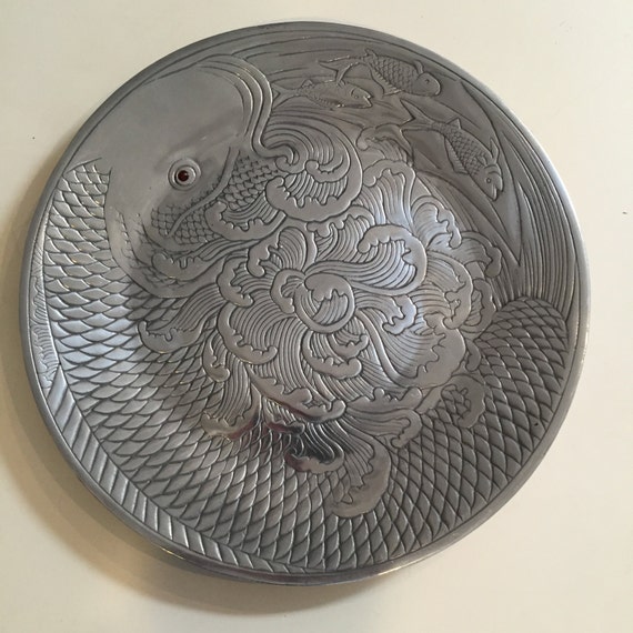 Vintage 1979 Arthur Court 14 inch Koi Fish Platter Cast