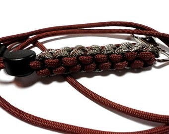 Paracord lanyard maroon lanyard mens id badge Id badge