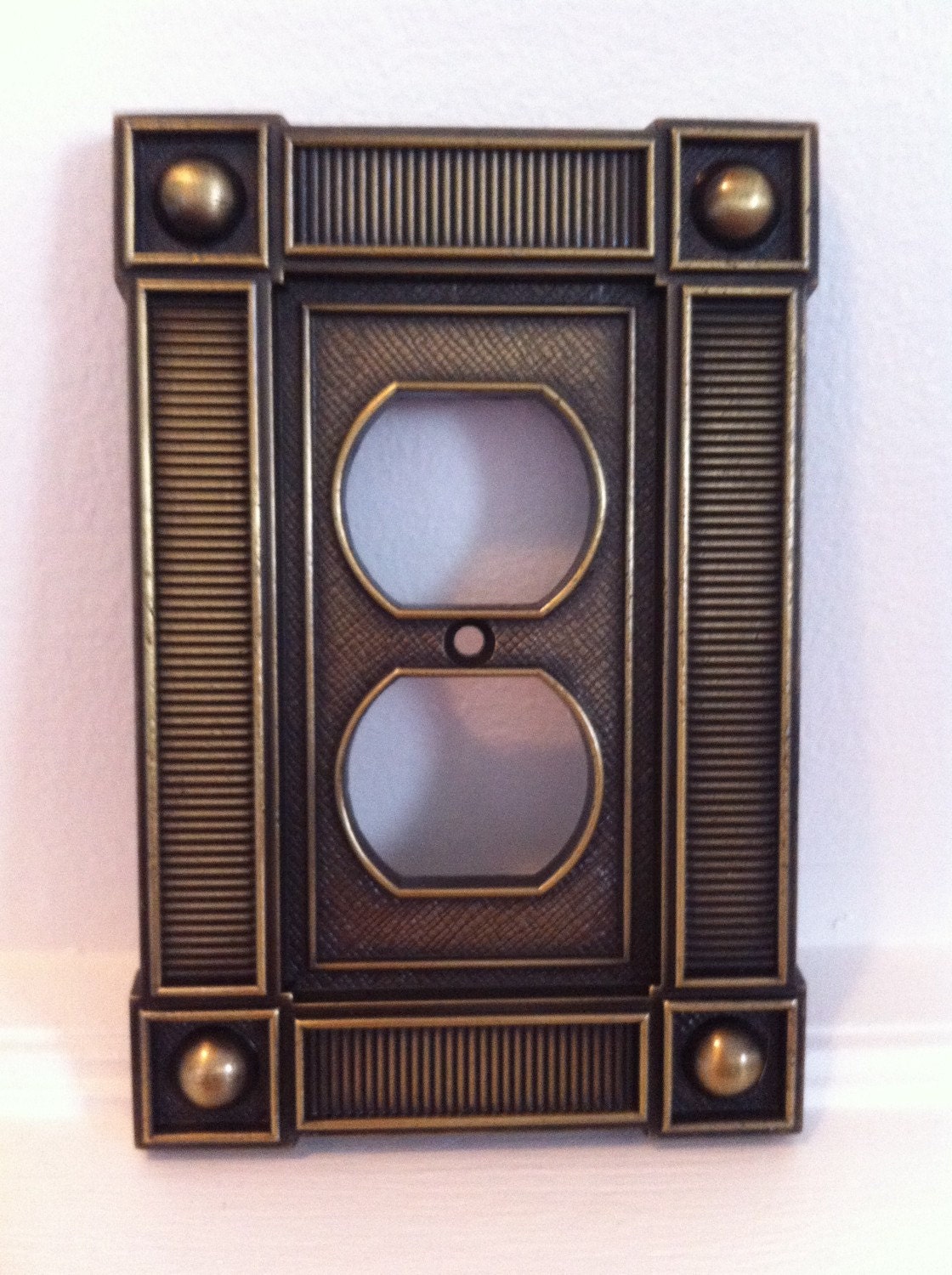 Vintage Outlet Cover Brass Decorative Electrical Plate