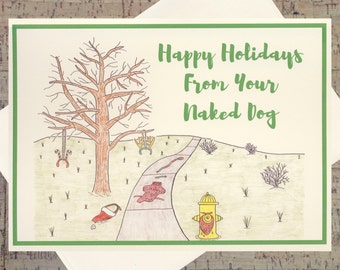 Dog Card, Funny Holiday Card, Dog Holiday Card, Funny Christmas Card, Happy Holidays Card, Dog Lover, Cute Holiday Card, Pet Holiday Card
