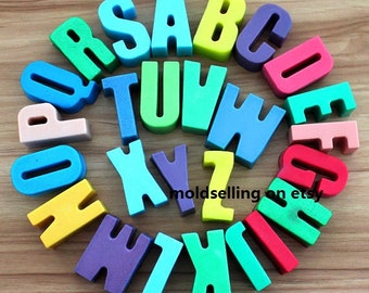 Letter Alphabet Chocolate Cake Mold Soap Mold Silicone Mold/Mould Biscuit Mold Baking Tool Fondant Mold Resin Fimo Mold Jelly Mold
