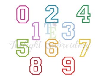 Set of 10 Applique Numbers Machine Embroidery Designs, Embroidery Applique Numbers, Machine Embroidery Designs 0038