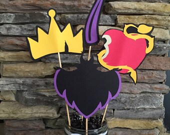 Disney Descendants inspired Birthday Party Centerpiece Disney Descendants Party Decor Happy Birthday Disney Descendants