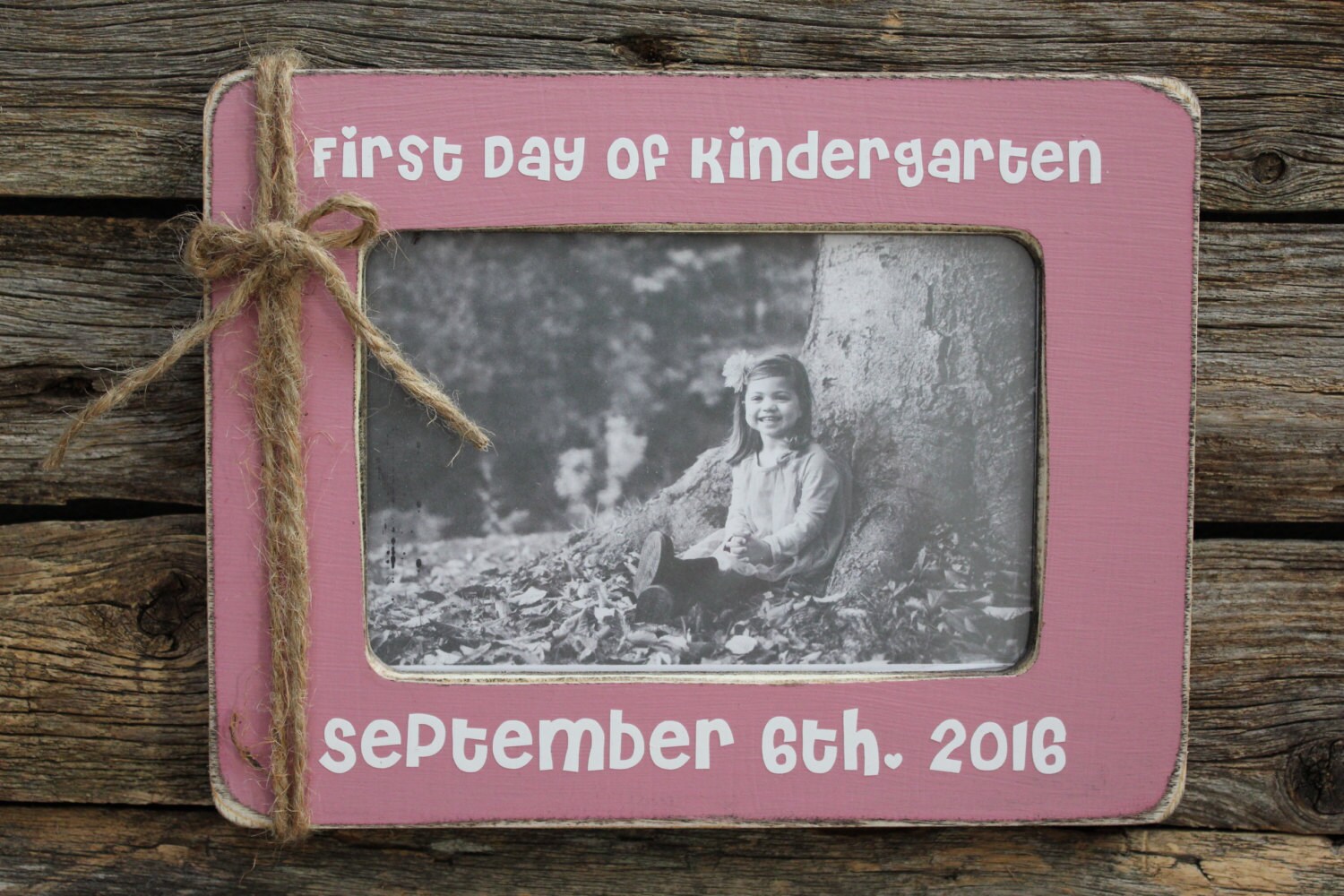 First Day of Kindergarten Picture Frame Rustic Picture Frame