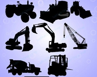 work vehicle / work vehicles silhouette / SVG file / Construction Machines Silhouettes / printable vehicle silhouette / vector EPS