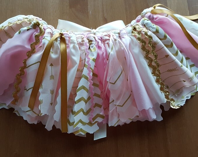 handmade shabby chic cute pink and gold tutu girl birthday outfit smash cake tutu pink and gold party pink and gold set princess skirt
