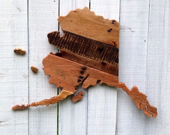 Reclaimed Wood Home State Sign - Custom Wooden Signs - Wooden State - Wedding Gift - Rustic Home Decor - State Cutout - State Wall Decor