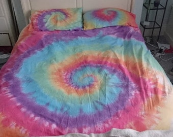 Queen Duvet Or Comforter Cover 100 Cotton Tie Dye Pillow 2