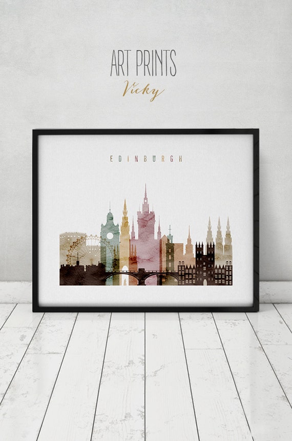  Edinburgh  poster watercolor print Wall art Scotland