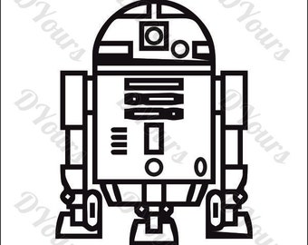 R2D2 Star Wars Vector Model - svg cdr ai pdf eps files - Instant Download Files for Laser Cutting Printing CNC Cut Engraving Clipart