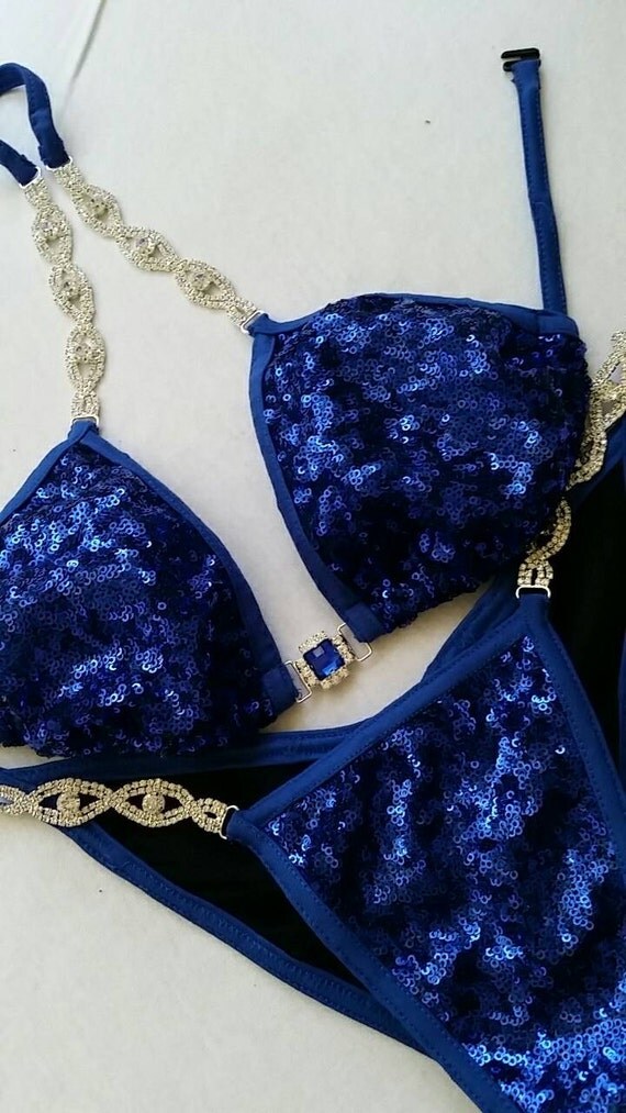 Blue Sequin Competition Bikini