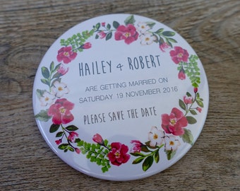 Save the Date Magnets, Tribal Floral - 75mm