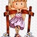Amy in the garden Digital stamps by Sasayaki Glitter - Black and White