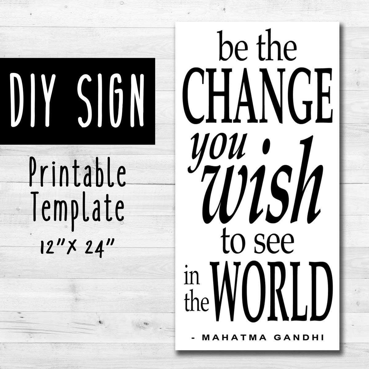 DIY Sign Template, Instant Download, 12 x 24 inch Sign Template, Wood ...
