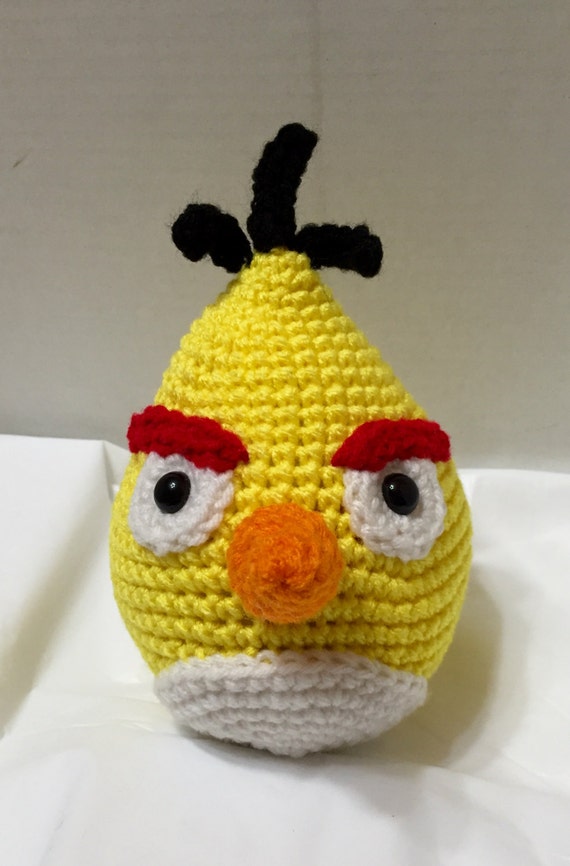 Crocheted Angry Bird Yellow 2 Amigurumi Crocheted Yellow