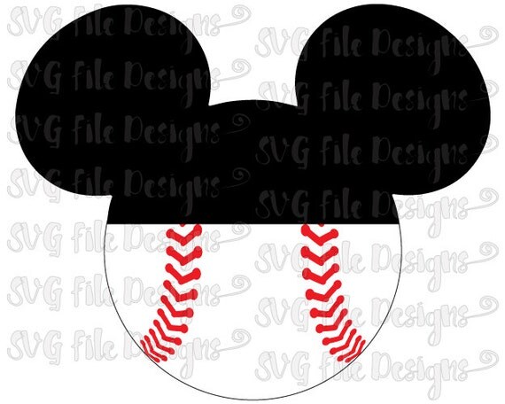 Baseball / Softball Mickey Mouse Disney Cutting by SVGFileDesigns