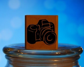 35mm Camera Rubber Stamp Mounted Wood Block Art Stamp