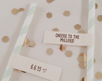 cheers wedding straw flags // printable // custom
