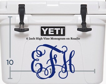 Yeti Cooler Decal - Monogram Yeti Decal - Wedding Gifts - Graduation Gifts - Yeti Roadie - Personalized Gifts - Yeti Cooler Monogram - Vinyl