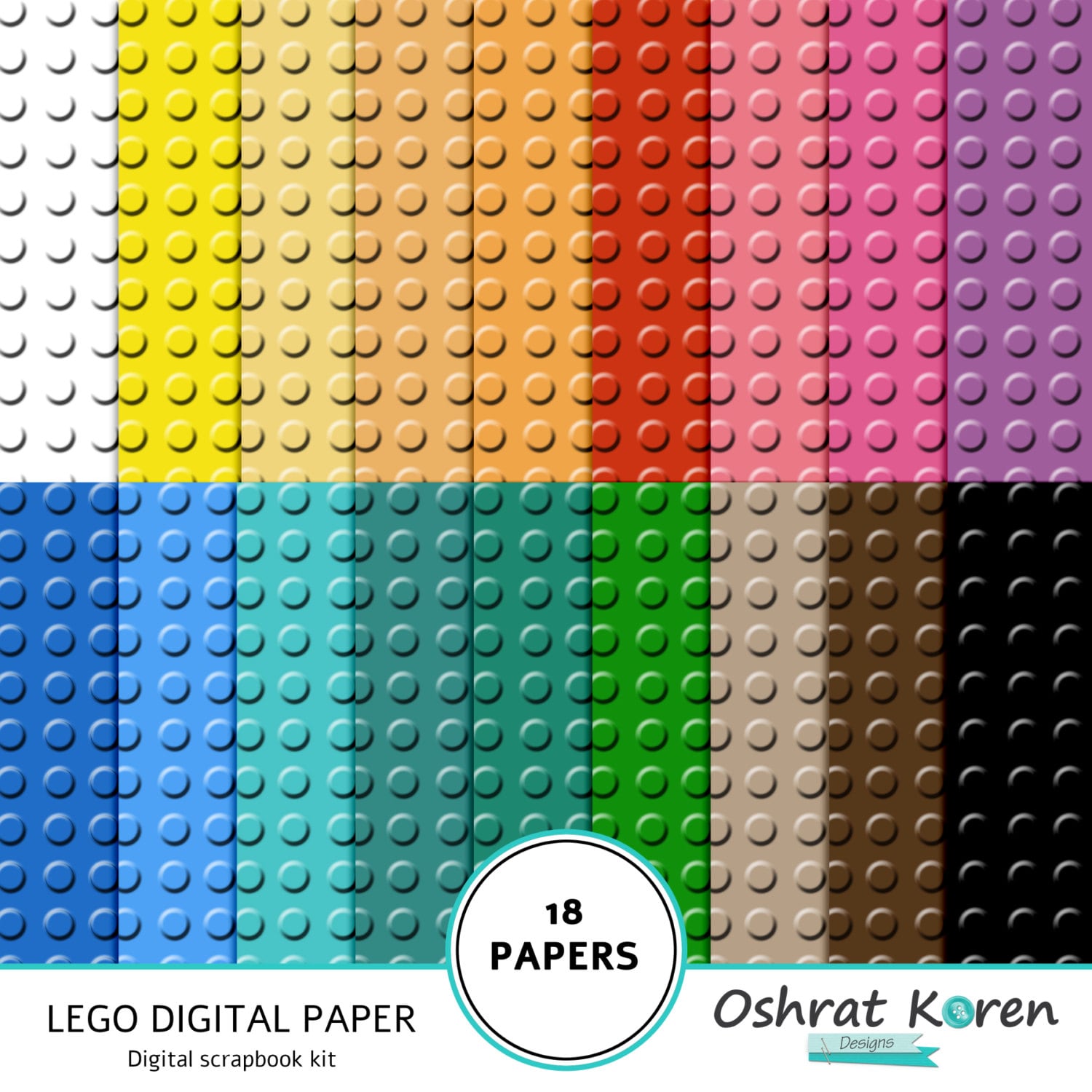 Lego digital paper kit digital scrapbook paper Lego