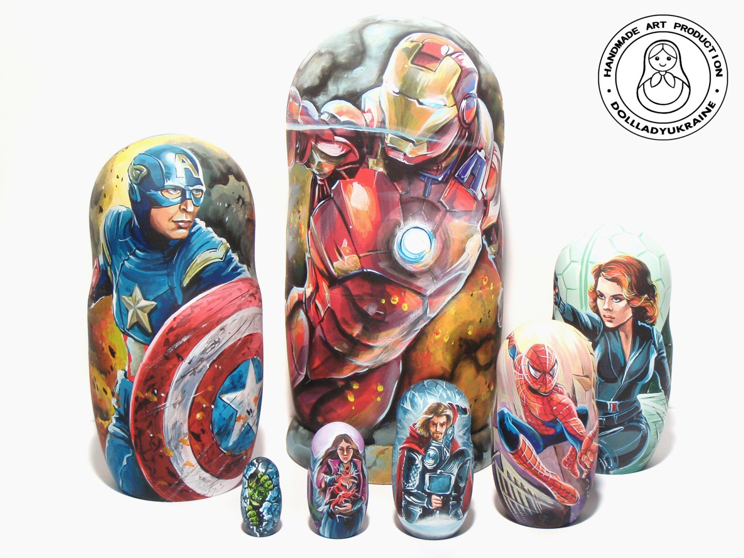 Marvel Heroes russian Nesting Dolls Matryoshka Dolls 7 pcs 22