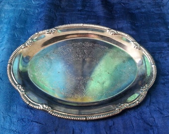 Vintage metal tray with beautiful pattern