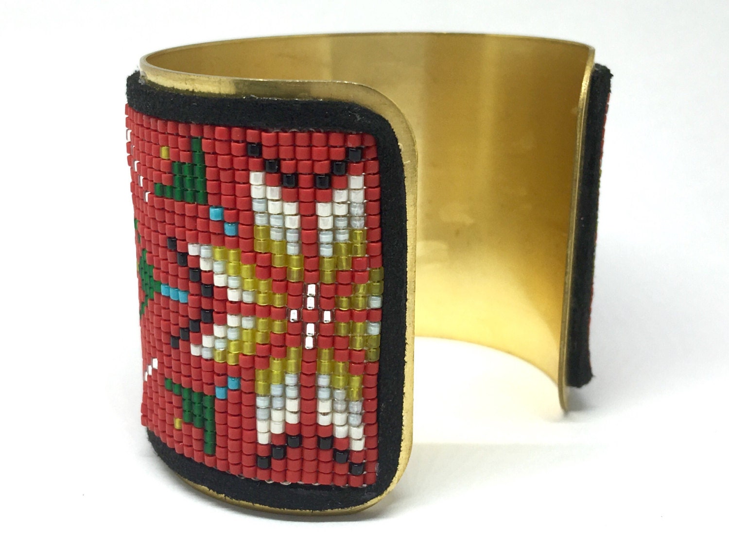 Bead loom Cuff bracelet beaded Wide cuff by DreamyKaonaCreations