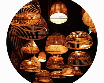 Modern wall art, Photography Collage Print, Wall Art Decor, Print paper, Archival Artwork, Home decor, Lamps Print, Vintage Bamboo Lamps