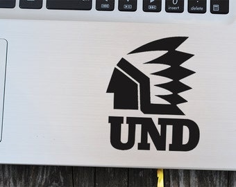 UND Fighting Sioux Decal Sticker, laptop decal, vinyl decals, macbook decal, wall sticker, car decal