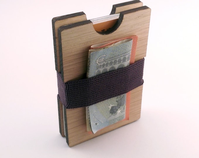 Oak Handmade Wood Wallet - Slim wooden wallet - credit card wallet - GenteelWood wallet - Minimalistic wallet - Valentines gift