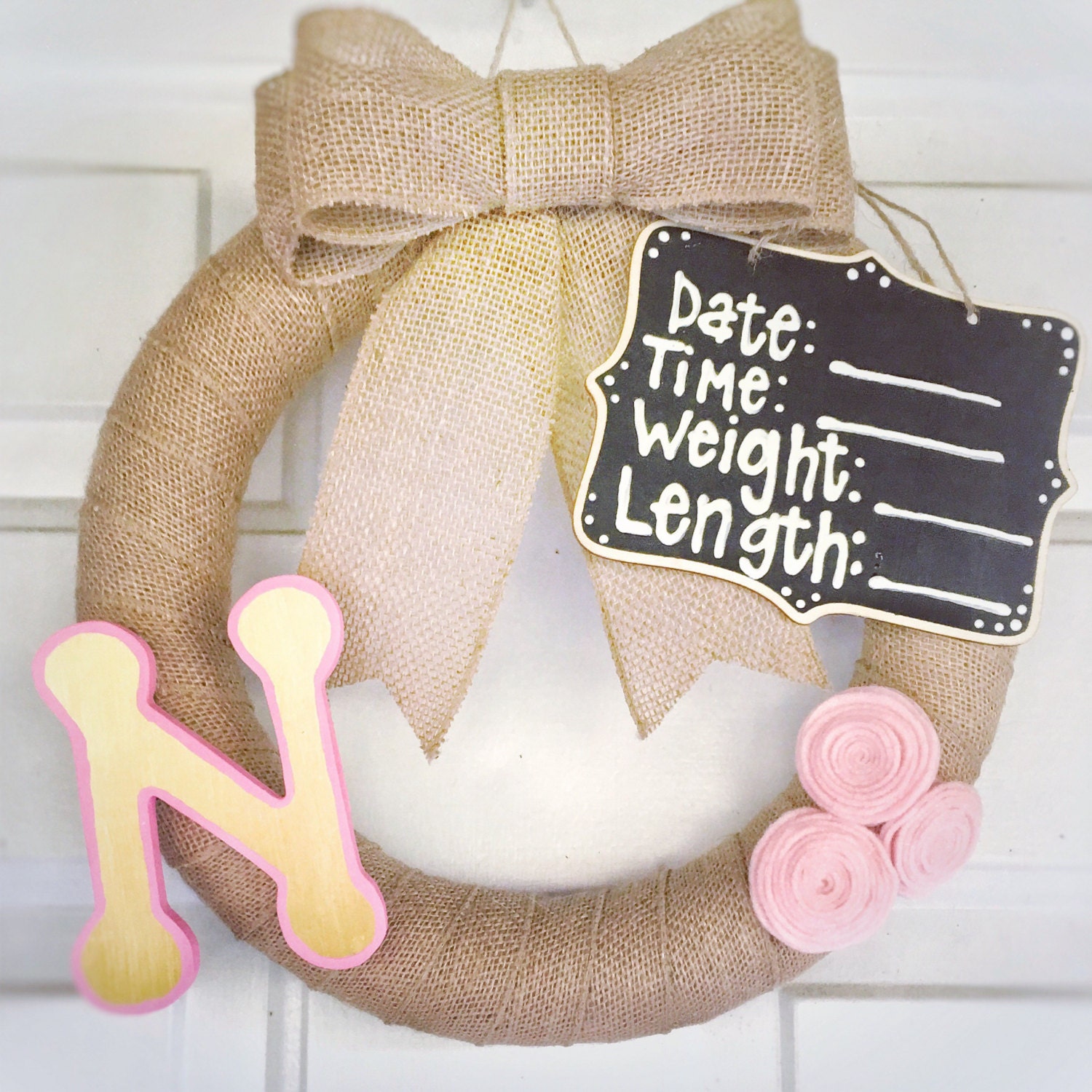 Baby Hospital Door Hanger Baby Shower Gift Baby Wreath Baby