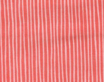 Cotton Double Gauze Fabric in Pink and White Stripes Sold by the Half Yard or Yard