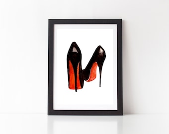 SALE - Christian Louboutin Shoe Print - art print, heel print, high heel print, girly print, fashion print, shoe print