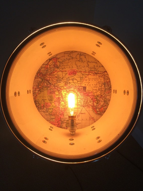 upcycled drum floor l with european globe map and upcycled drum floor l with european globe map and