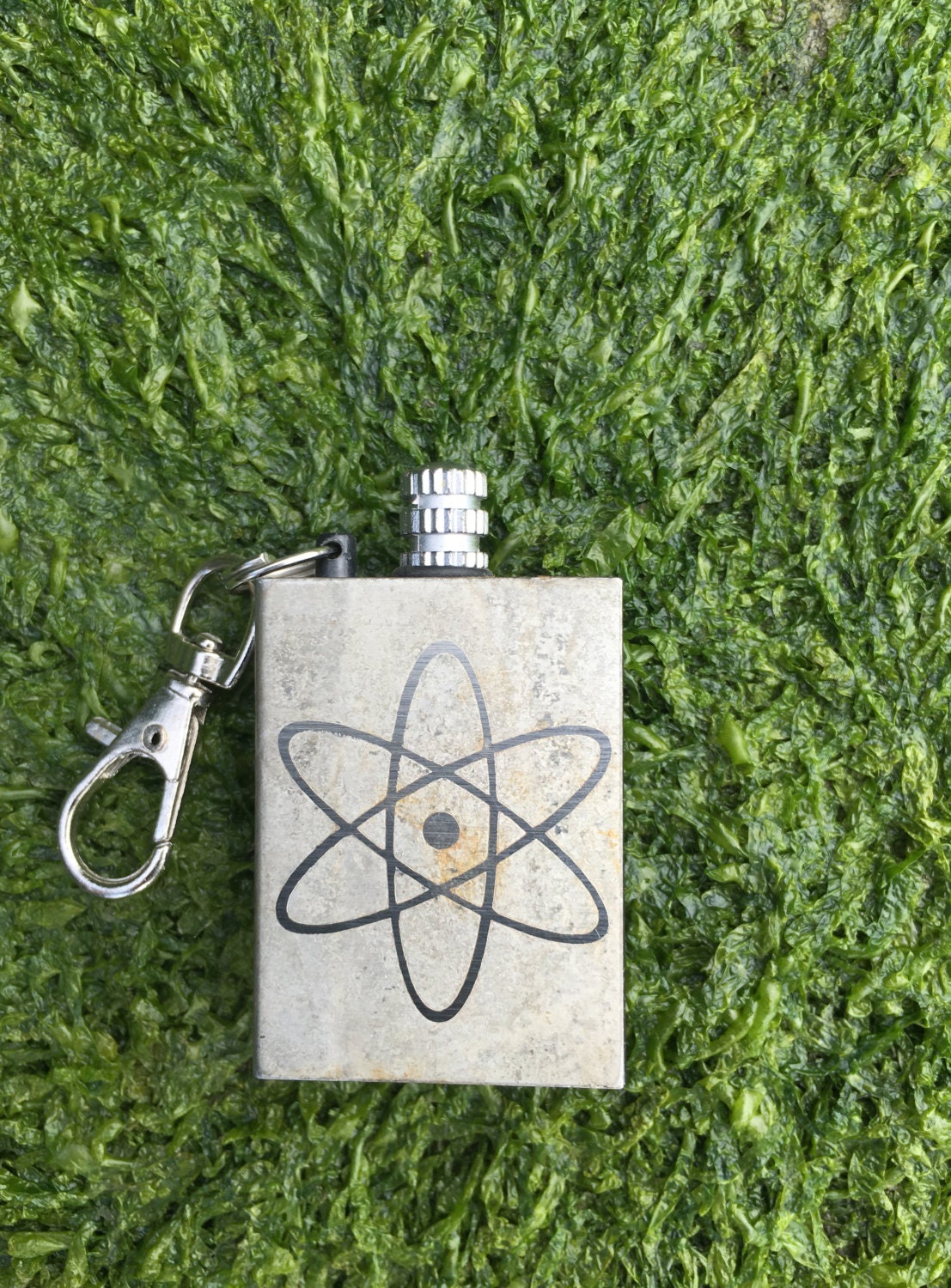 flint match fire starter hand etched atom atomic age flint match fire starter hand etched atom atomic age