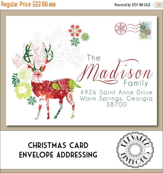 Christmas Sale: CHRISTMAS ENVELOPE ADDRESSING by ElevatedEnvelopes