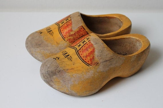 Vintage Dutch Wooden Shoes Carved Wood Shoe Holland Klomp