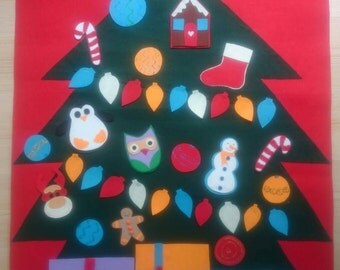 felt christmas tree,kid's christmas tree,christmas decor,christmas activity,natural toys,felt tree