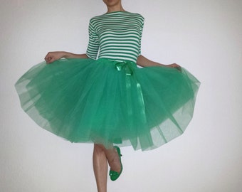 Tulle skirt petticoat Emerald 55 cm length skirt