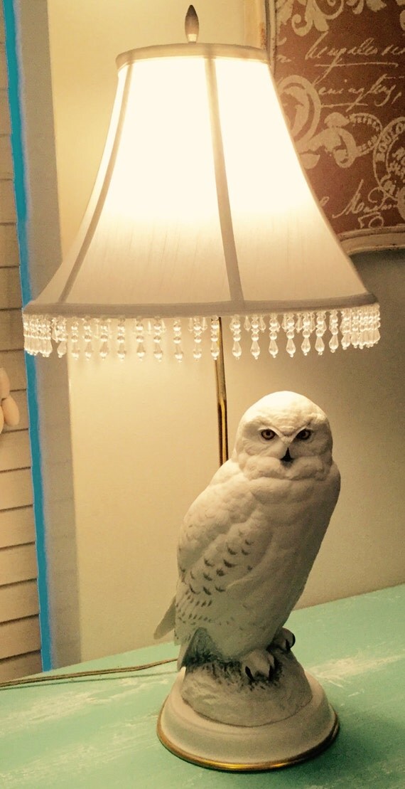 franklin mint snowy owl lamp