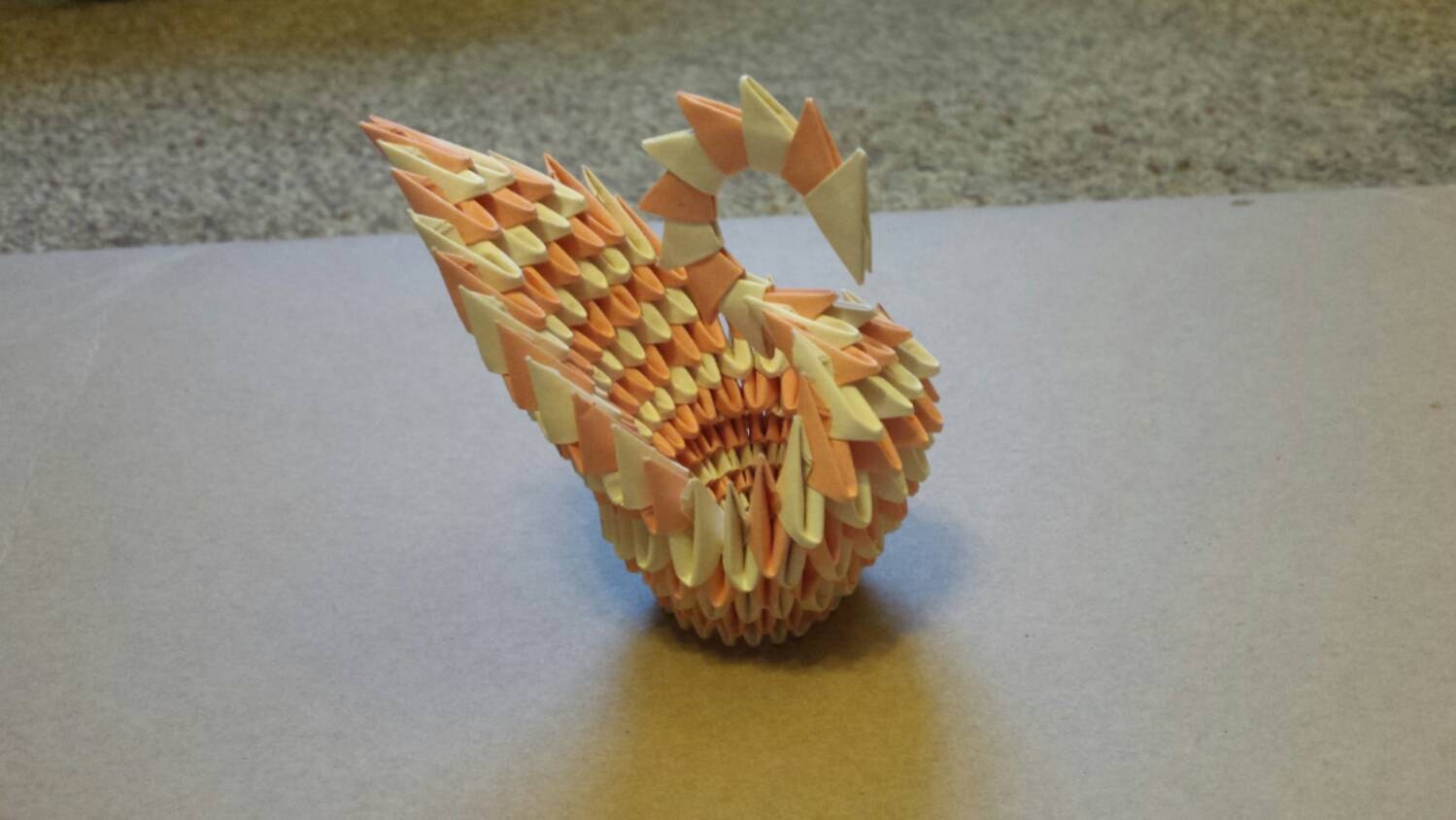Handmade golden venture origami swanpeach and by FoxtailTaxidermy