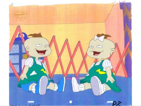 Nickelodeons' Rugrats Phil and Lil Original Production Cel