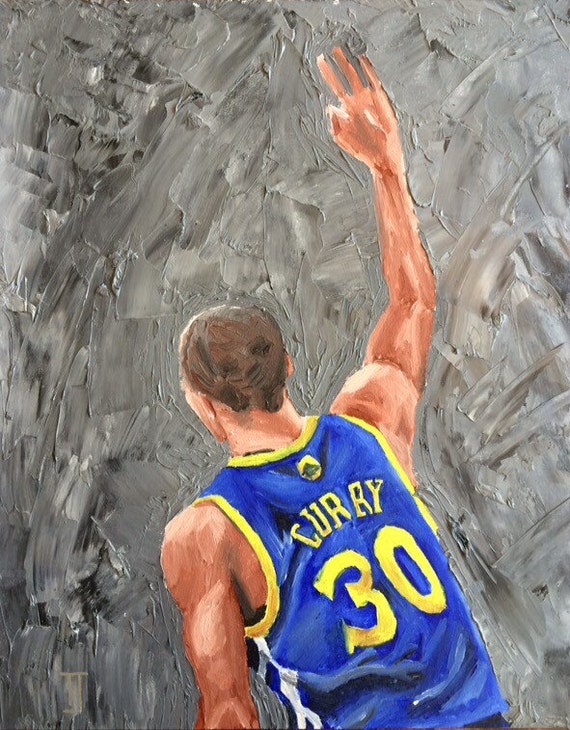 Original Steph Curry Oil On Canvas Painting