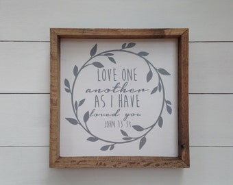 Items similar to Love each other as I have loved you John 15:12 Hand ...