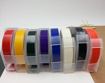 NEW Motex Standard 8 Color Embossing Label Maker Refill Tapes Set (9mm x 3m) -1pc
