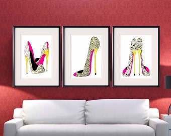 Items similar to High Heel Art, shoe quotes, shoe print quotes, high ...