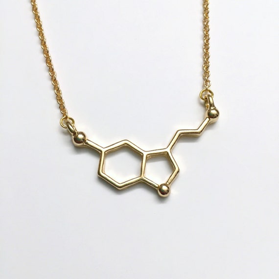 Serotonin (happy) molecule Necklace