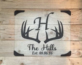 Hunting, Camo, Hunting Gifts, Monogrammed, Wedding, Gifts for Couple, Gifts for Bride, Glass Cutting Board, Personalized Gifts, Personalized