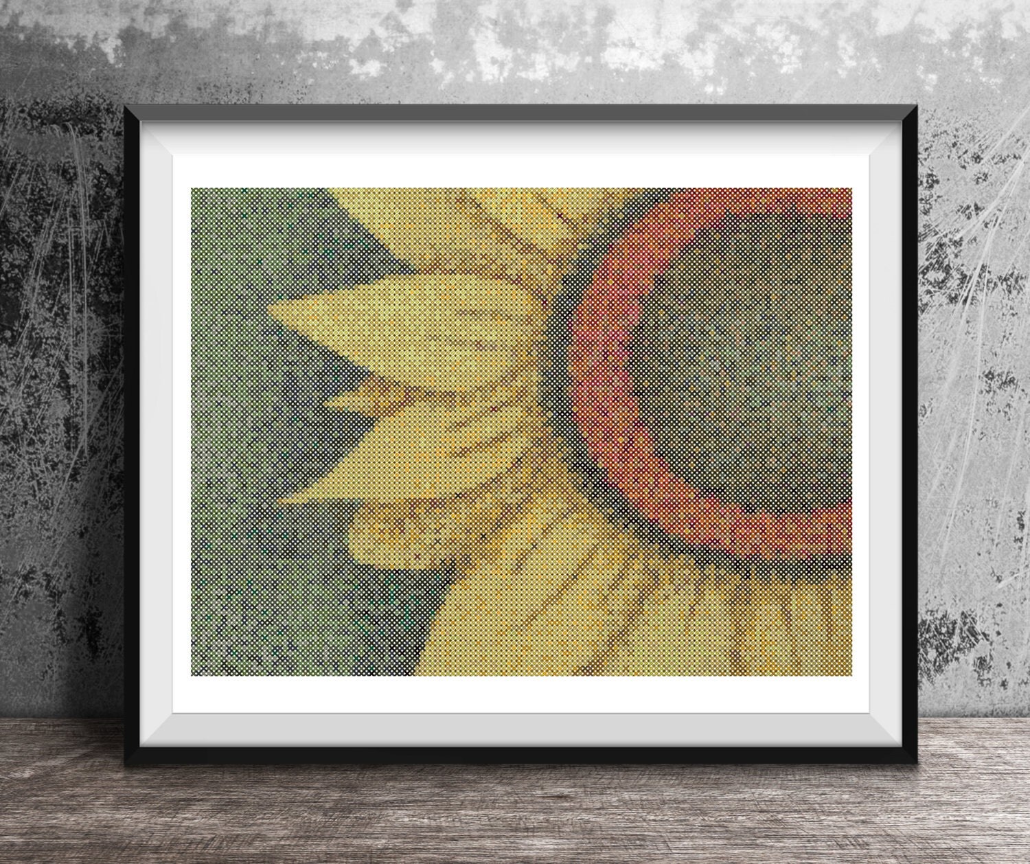 Sunflower Yellow Flower Counted Cross Stitch Pattern PDF